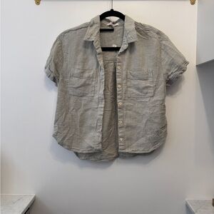 Madewell Gray and Green Casual Button Down Shirt